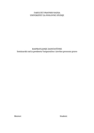 Raspravljanje zaostavštine