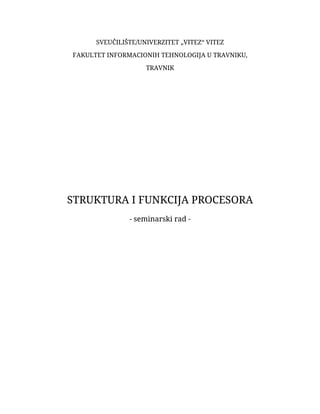 Struktura i funkcija procesora