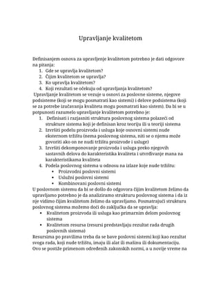 Upravljanje kvalitetom