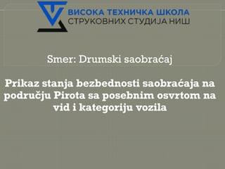 Prikaz stanja bezbednosti saobraćaja na području Pirota sa posebnim osvrtom na vid i kategoriju vozila