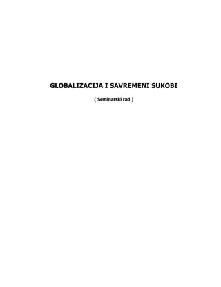 Globalizacija i savremeni sukobi