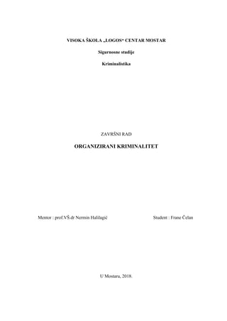 Organizirani kriminalitet