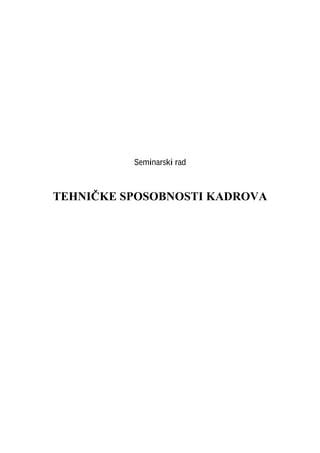 Tehničke sposobnosti kadrova