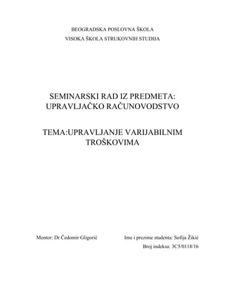 Upravljanje varijabilnim troškovima