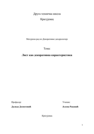 List kao dekorativna karakteristika