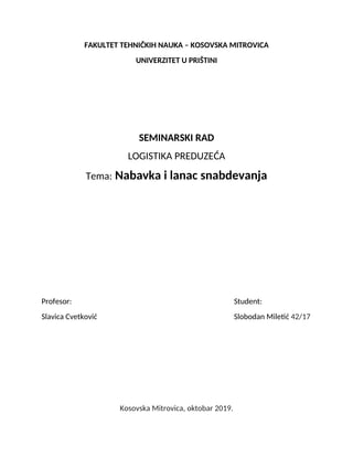 Nabavka i lanac snabdevanja