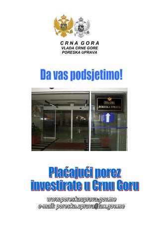 Poreske obaveze u Crnoj Gori: vodič za poreske obveznike