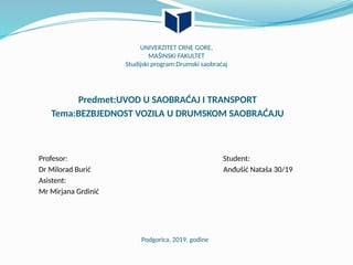 Bezbjednost vozila u drumskom saobraćaju