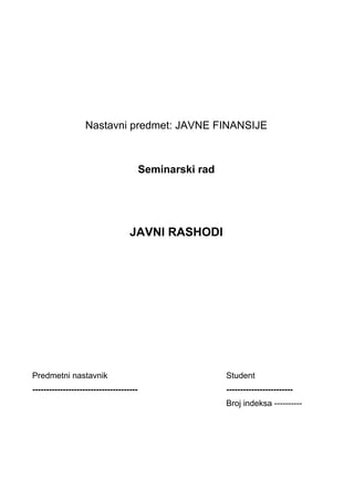Javne finansije