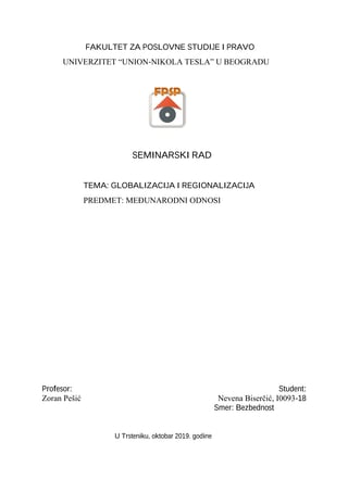 Globalizacija i regionalizacija