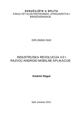Industrijska revolucija 4.0 i razvoj android mobilne aplikacije