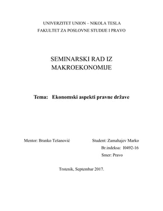 Ekonomski aspekti pravne države