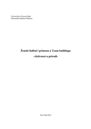 Ženski fudbal i primena u Team buildingu