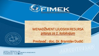 Menadzment ljudskih resursa