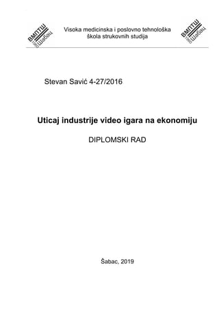 Uticaj industrije video igara na ekonomiju