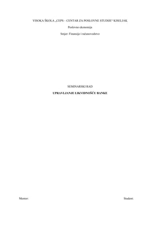 Ekonomika bankarstva