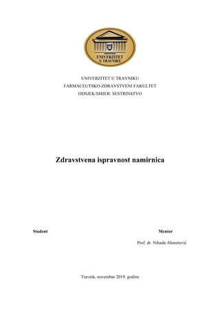 Zdravstvena ispravnost namirnica