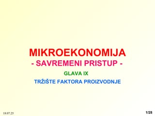Trzista faktora proizvodnje