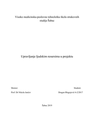 Upravljanje ljudskim resursima pri projektu