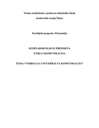 Verbalna i neverbalna komunikacija