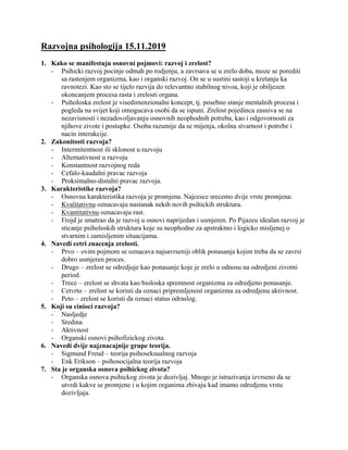 Razvojna Psihologija