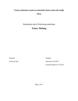 Mobing: psihološko zlostavljanje na radnom mestu