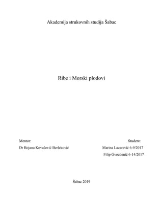 Ribe i morski plodovi