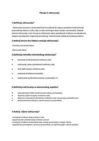 Održavanje