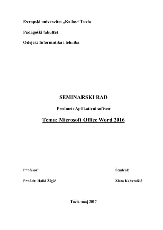 Microsoft office word 2016