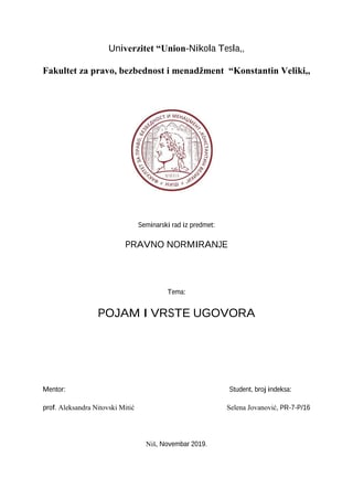 Ugovori i vrste ugovora