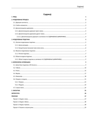 Informacioni podsistem za registar dokumenta