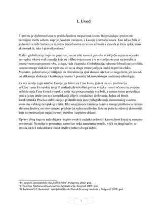 Analiza CEFTA sporazuma i njegov uticaj na trgovinu