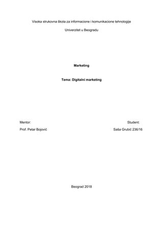 Marketing – Digitalni marketing