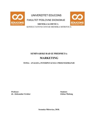 Analiza, interpretacija i prognoziranje