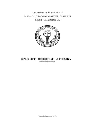 Sinus Lift Osteotomska tehnika