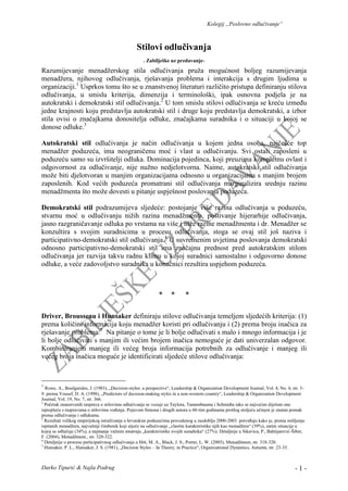 Stilovi odlučivanja