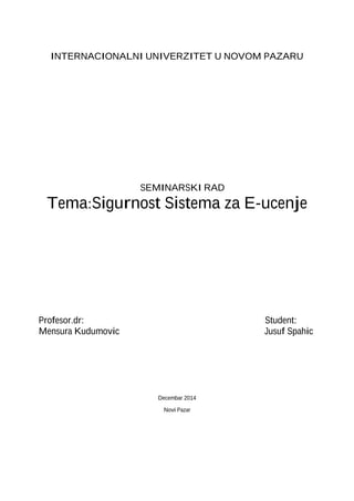 Sigurnost Sistema za E-Ucenje