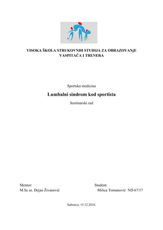 Lumbalni sindrom kod sportista