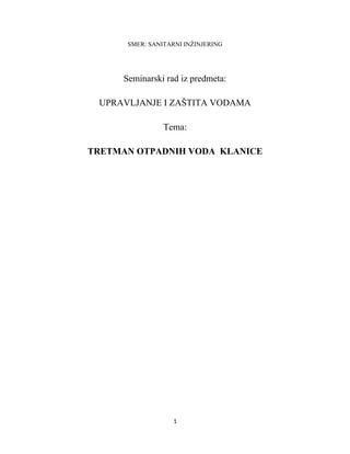 Tretman otpadnih voda klanice