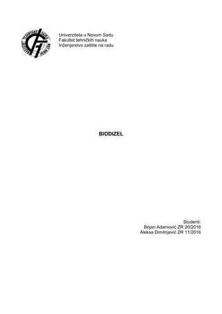 Biodizel: proizvodnja, upotreba i uticaj na životnu sredinu