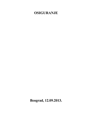 Uvod u osiguranje