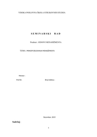 Principi delovanja menadzmenta