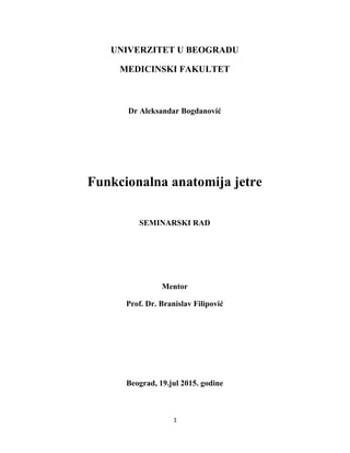 Funkcionalna anatomija jetre