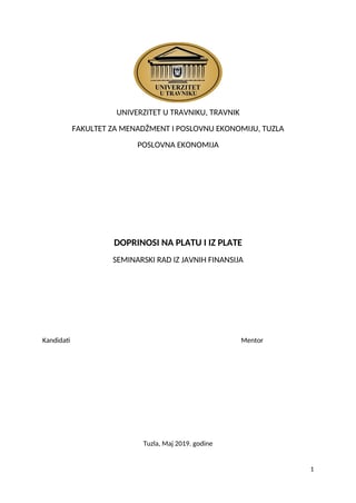 Doprinosi na platu i iz plate