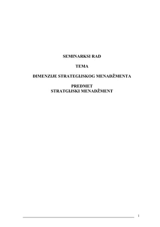 Dimenzije strategijskog menadžmenta