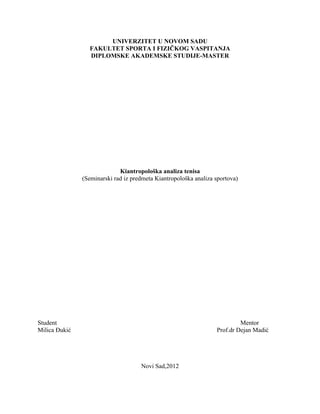 Kiantropološka analiza tenisa