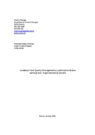 Uvođenje Total Quality Managementa