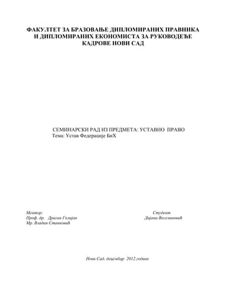 Ustav federacije BiH