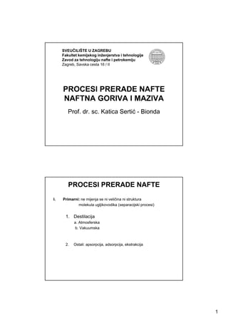 Procesi prerade nafte (2.dio)