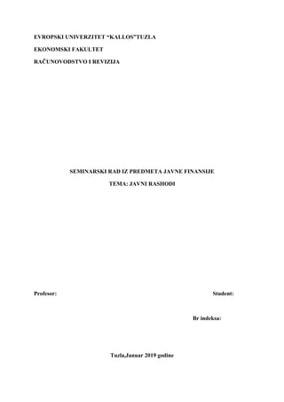 Monetarne i javne finansije